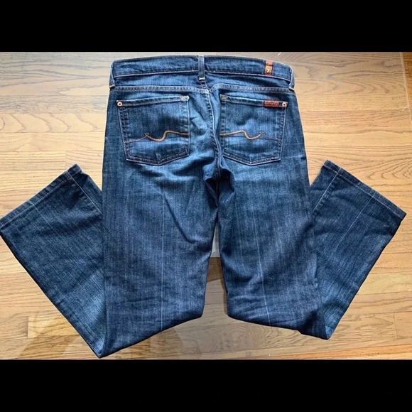 7 For All Mankind Bootcut Distressed Jeans Size 27 - Picture 3 of 8
